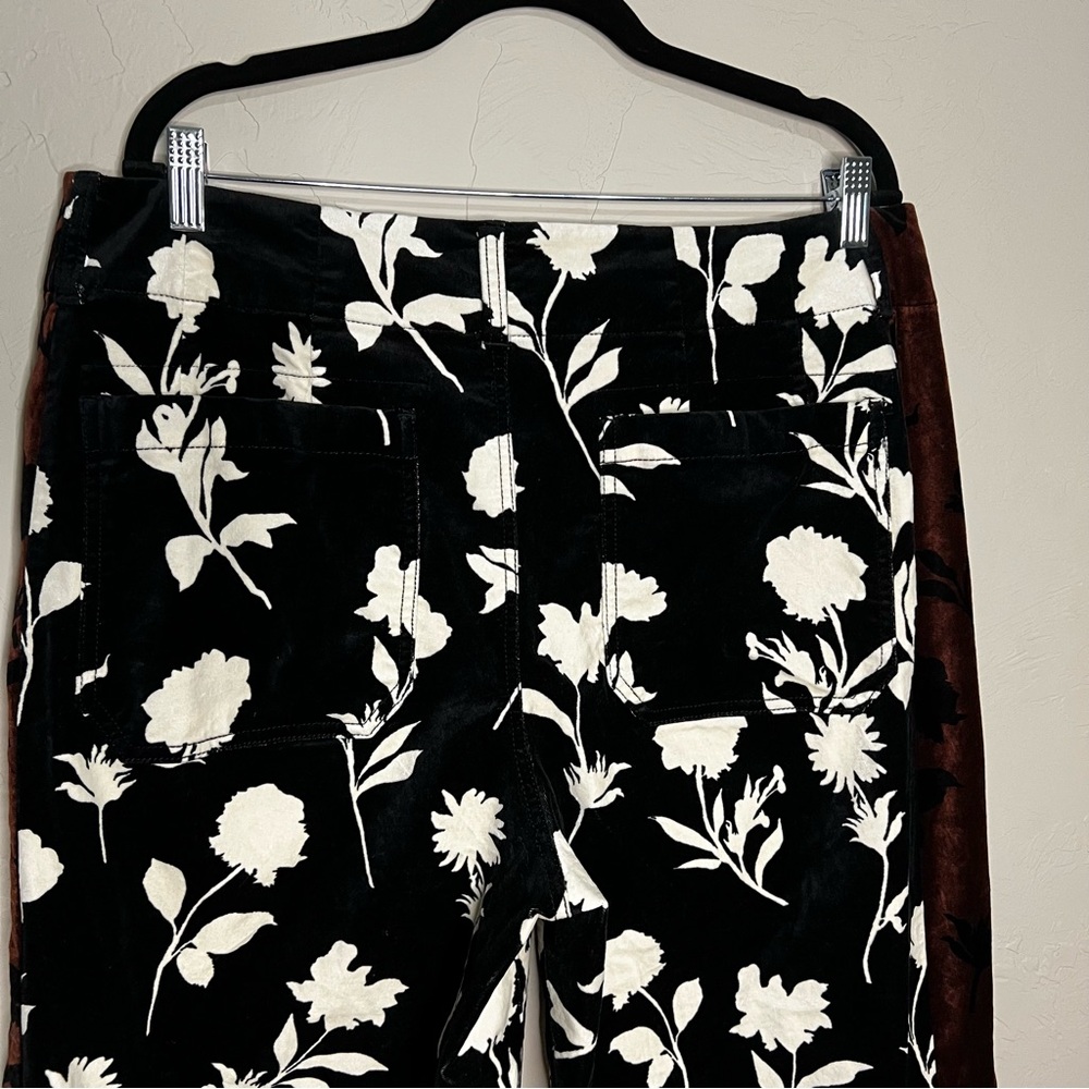 Floral Wide-Leg Cropped Pants - Black & Cream - Picture 13 of 16